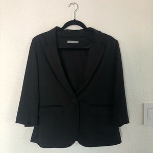Black Cotton 3/4 Sleeve Blazer from Nordstrom